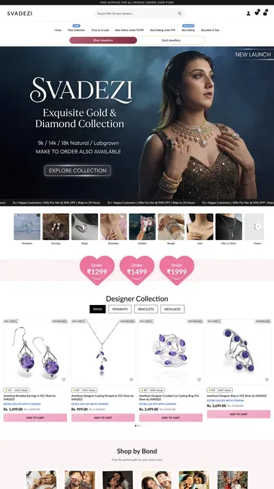 Swadezi ethnic apparel boutique custom theme design